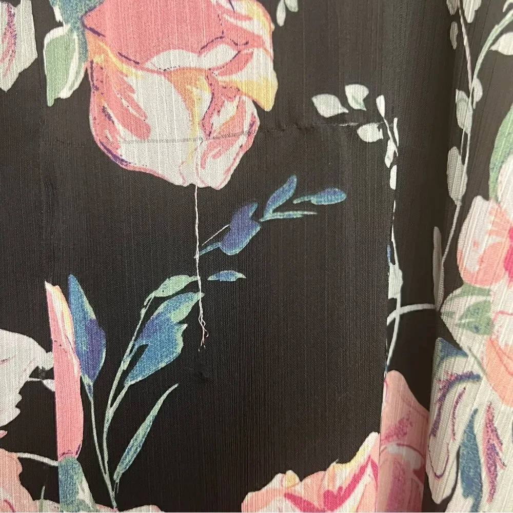 CONNECTED APPAREL Wedding Guest Knee-Length Shift Dress, Size 6 Black Floral